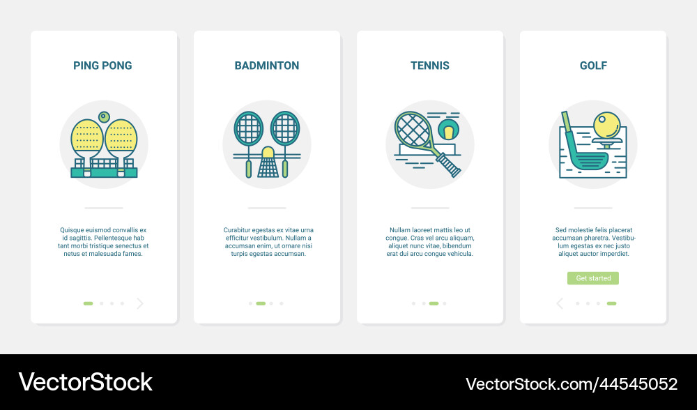 Sportausrüstung - Golf Tennis Badminton Vektorbild