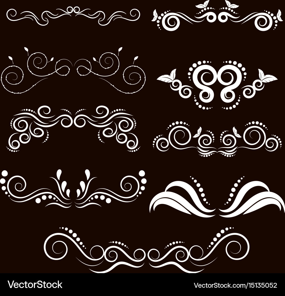 Vintage frames and scroll elements Vector Image