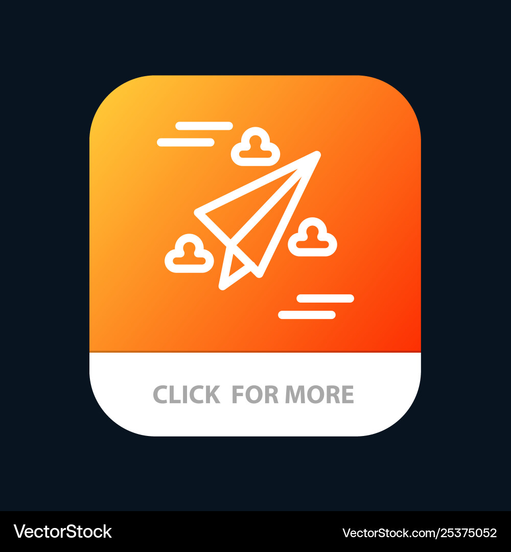 Web design paper fly mobile app button android Web design paper fly mobile app button android Vector Image