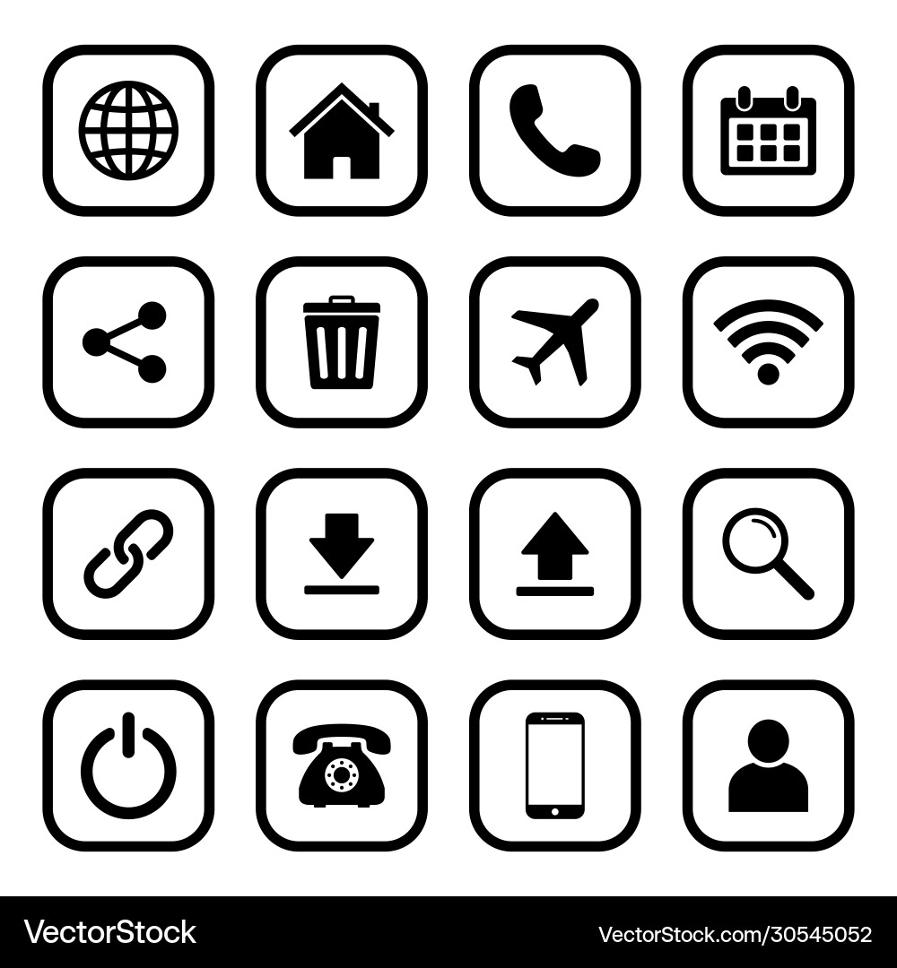 Website icon set web symbol vector image