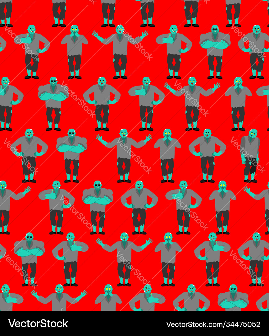 Zombie pattern seamless zombies background undead Vector Image