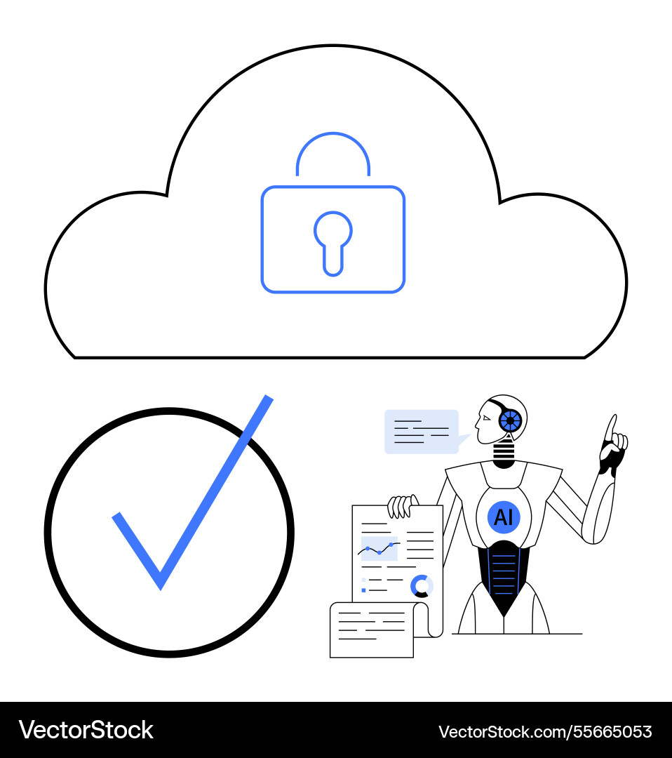 Ai-powered data security and cloud storage Ai-powered data security and cloud storage Vector Image