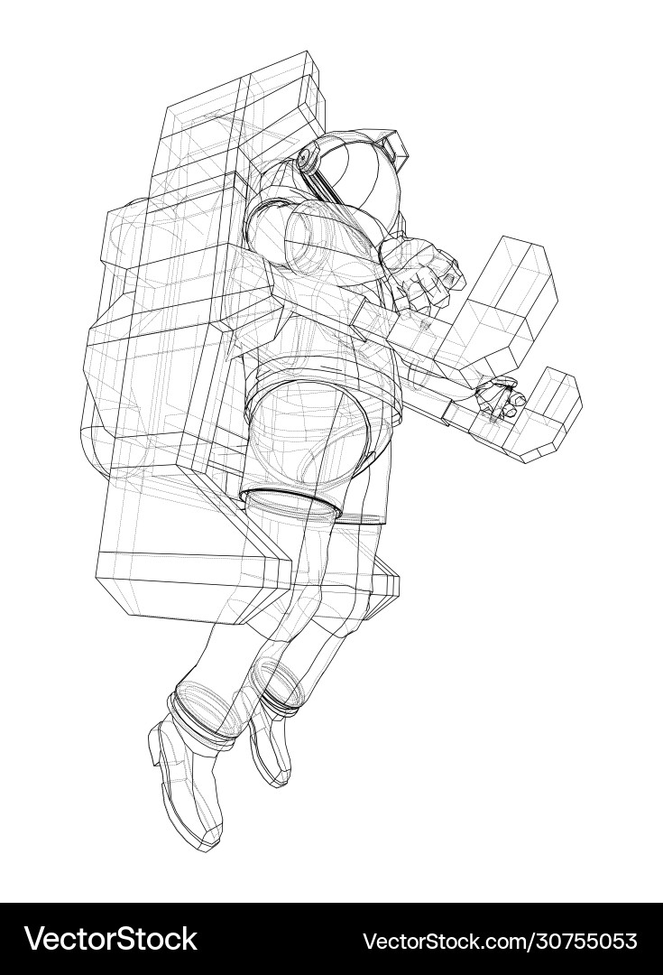 Astronaut concept rendering 3d vector image