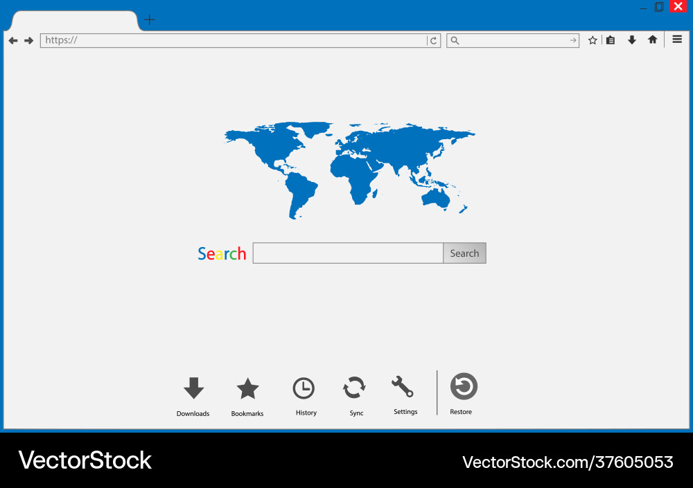 Browser window on transparent background Browser window on transparent background Vector Image