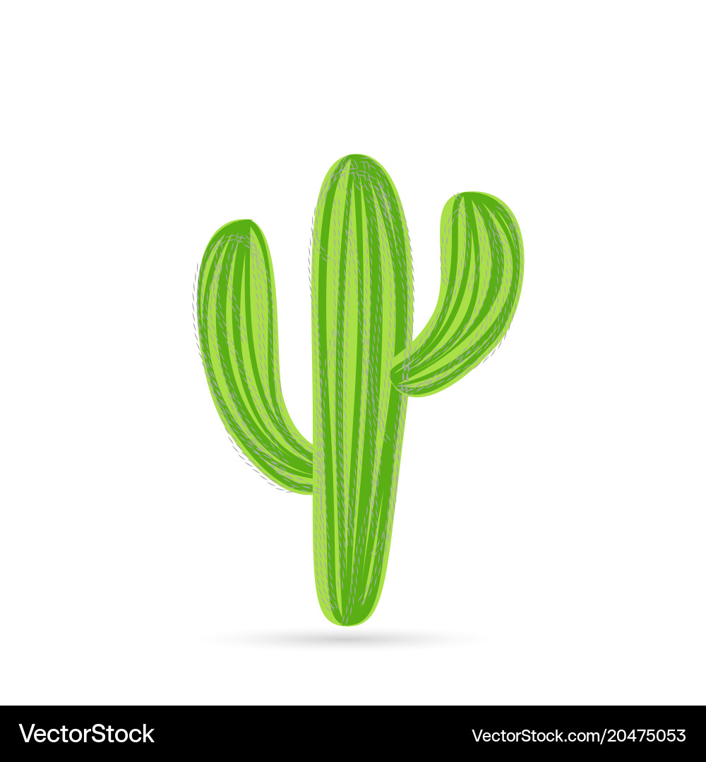 Cactus color flat icon for web and mobile design Vector Image
