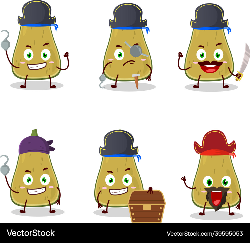 Cartoon character of slice squash with various vector image