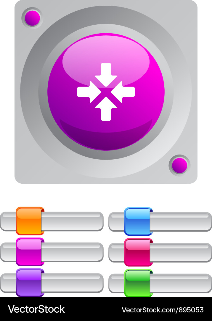 Click here color round button vector image