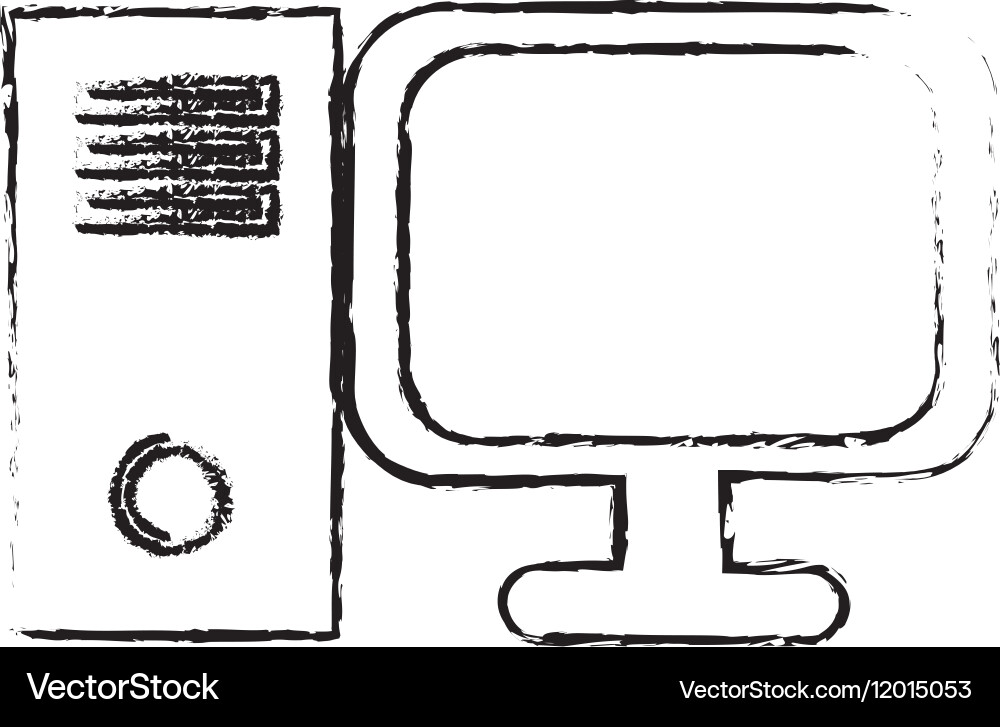 Desk computer icon image vector image