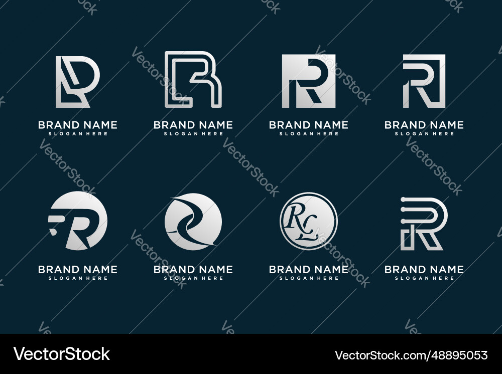 Letter r design element icon collection Letter r design element icon collection vector image
