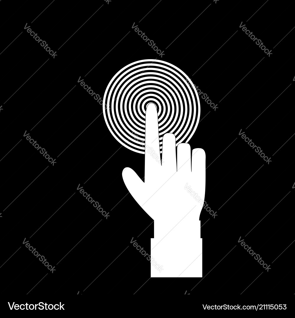 Monochrome of index finger pointing to the target Monochrome of index finger pointing to the target vector image
