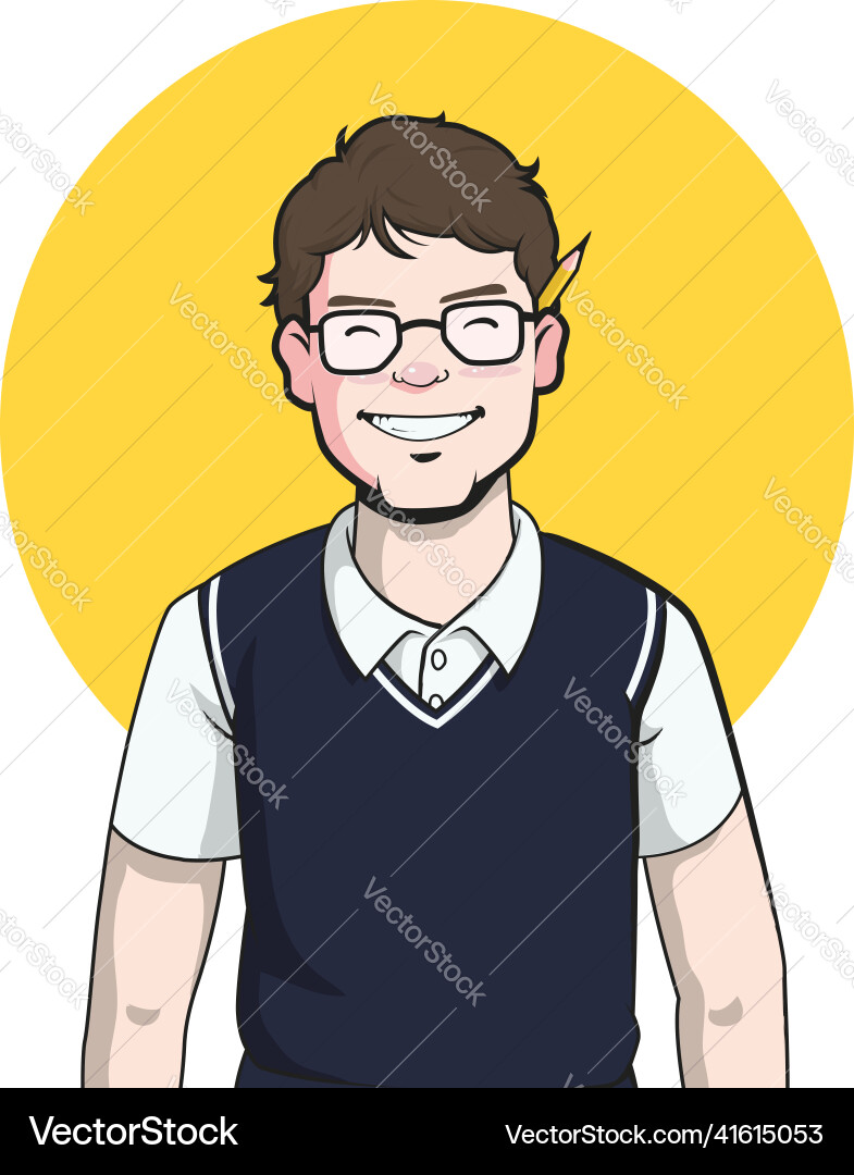Nerd Blogger Cartoon Mascot vector image