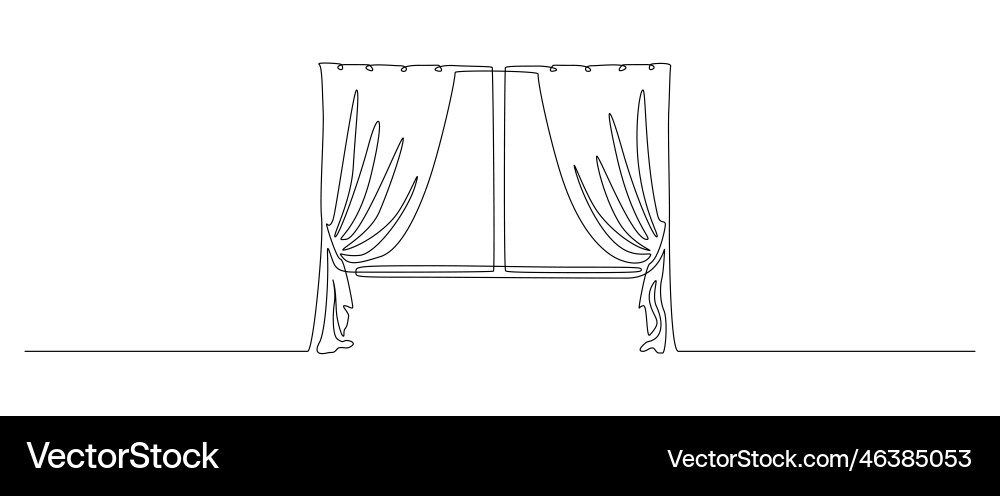 One continuous line drawing of window One continuous line drawing of window Vector Image