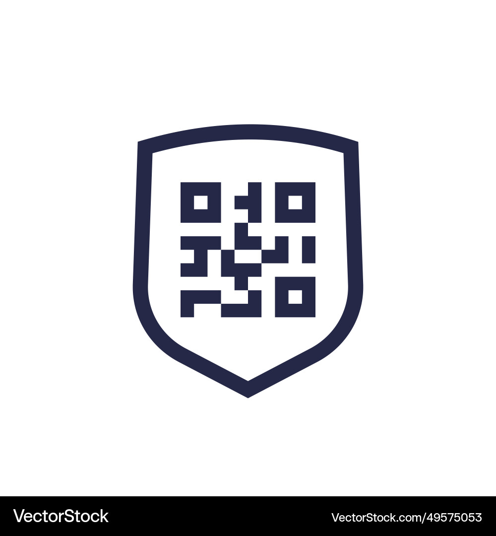 Secure qr code payment icon with a shield vector image