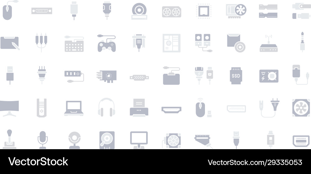 Set simple icons upgrading computer Set simple icons upgrading computer vector image