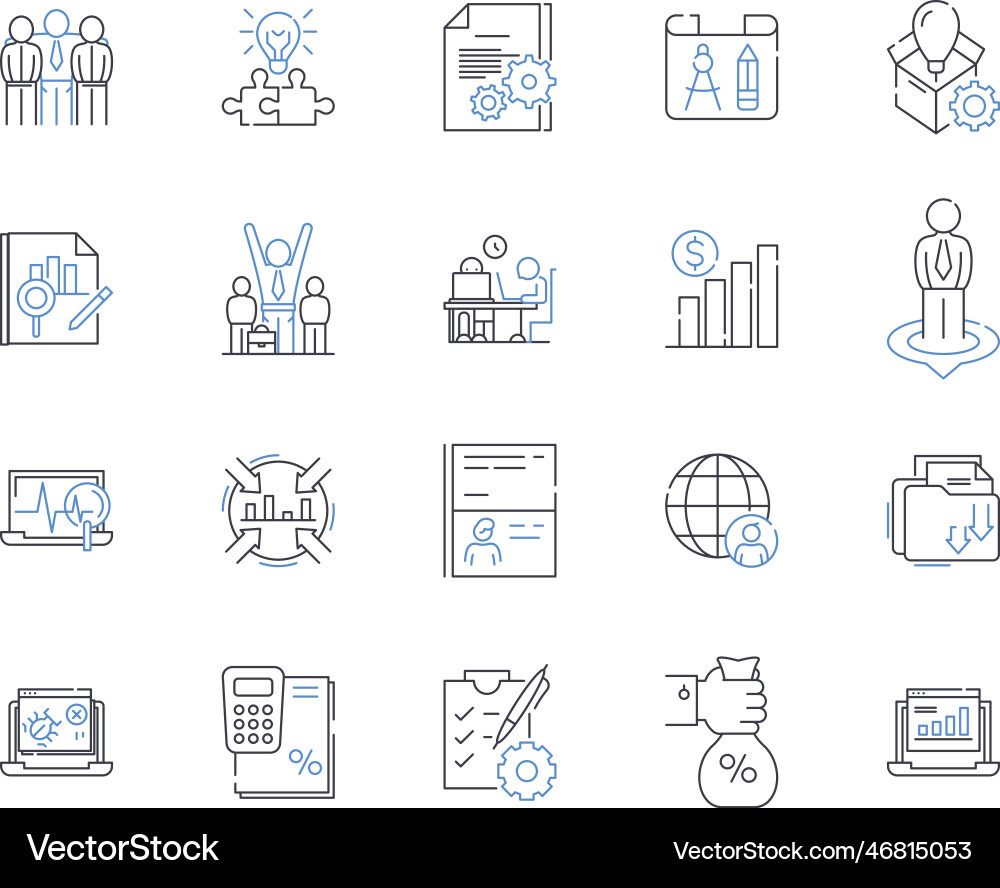 Statistical analysis line icons collection Statistical analysis line icons collection Vector Image
