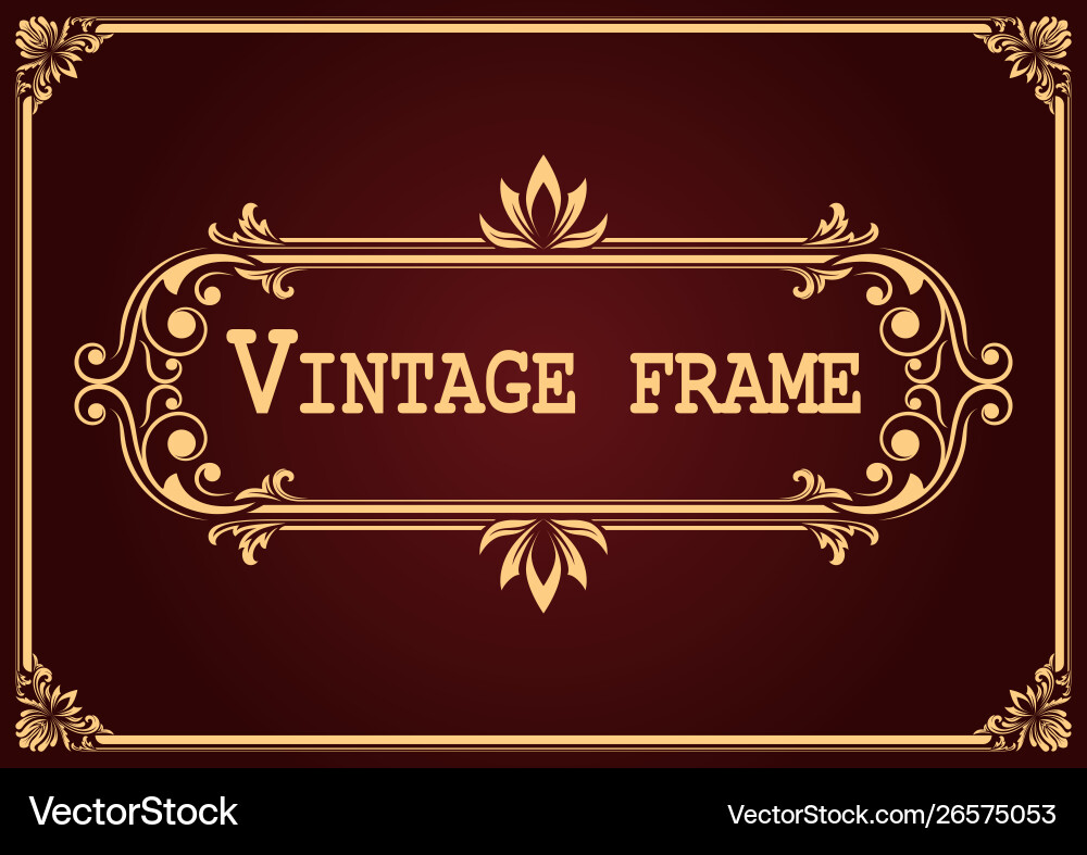 Vintage Filigree Frame Vector Image