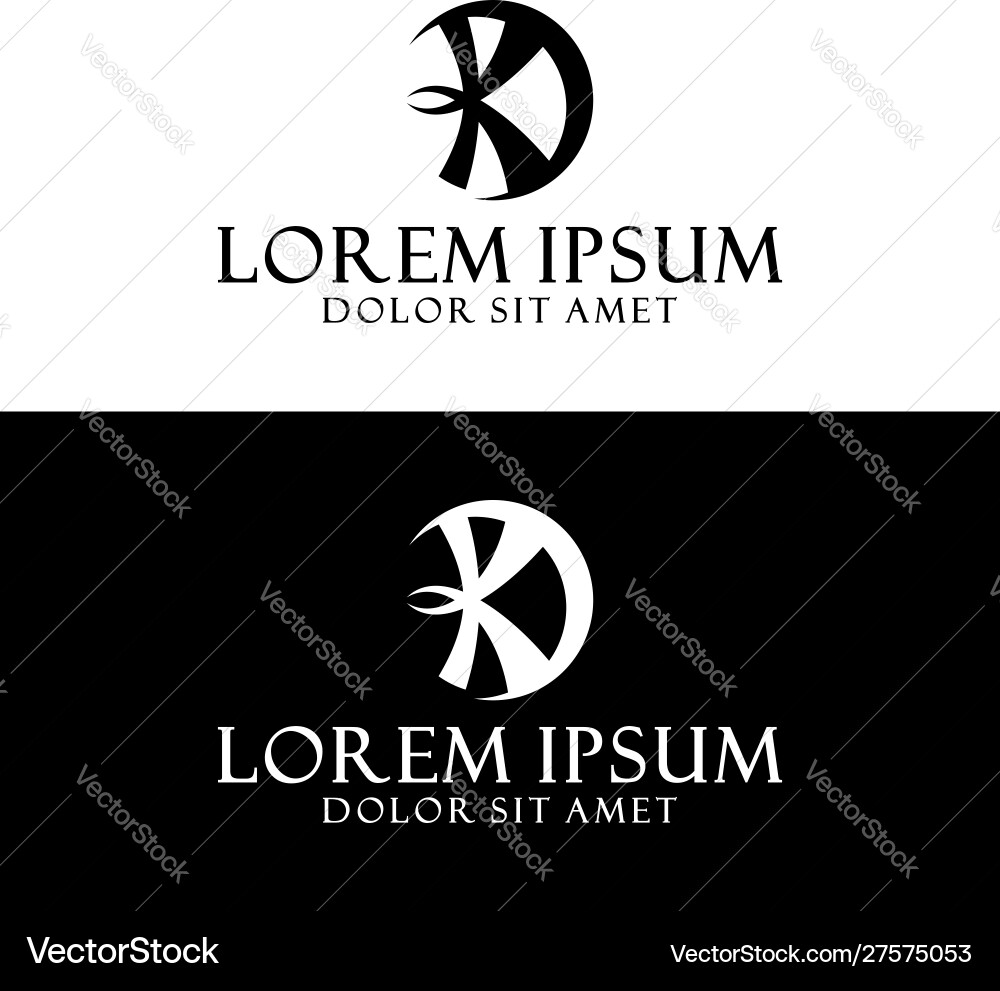Vintage Letter K Logo Template Vector Image