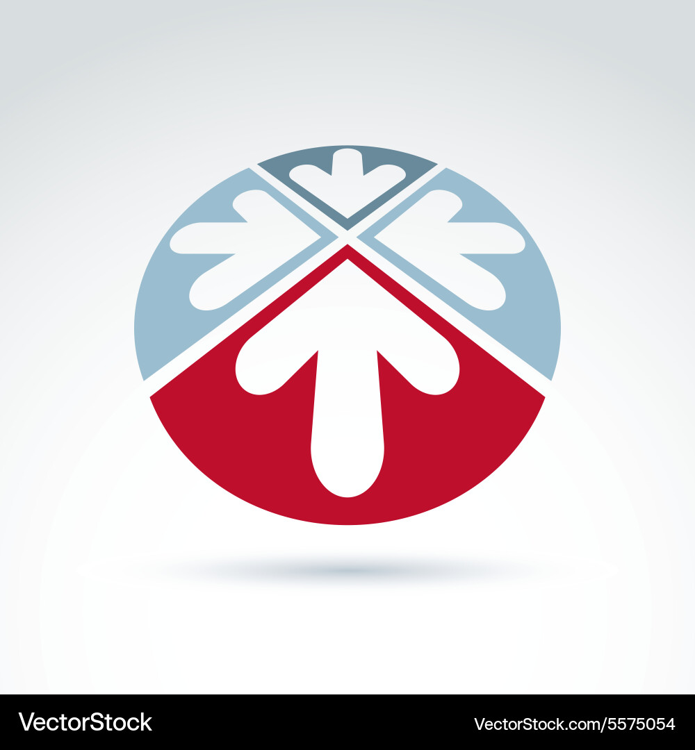 3d abstract emblem with four multidirectional vector image