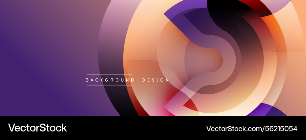 Abstract design features overlapping circles warm Vector Image