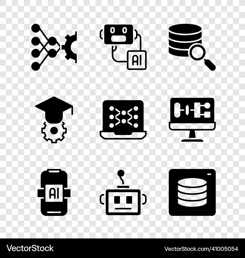 AI Neural Network Robot Concept Vector Image
