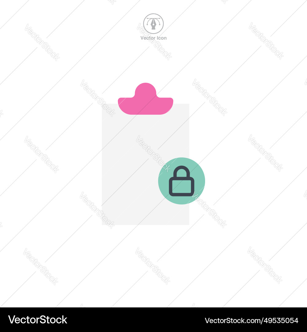 Document with lock data security icon symbol Document with lock data security icon symbol Vector Image