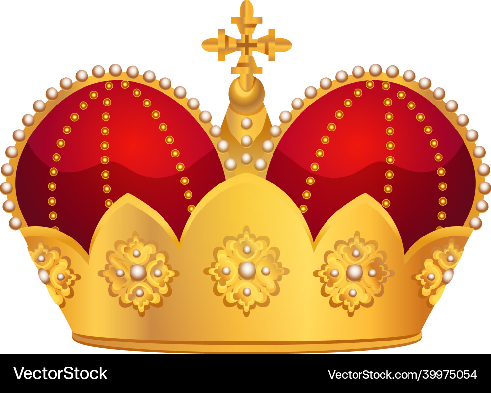 Golden christian crown composition Golden christian crown composition vector image