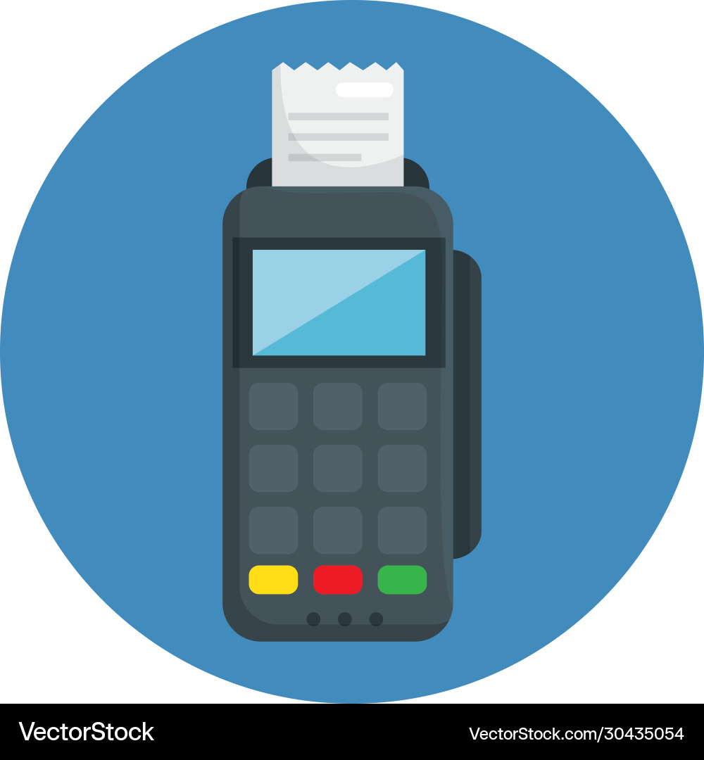 Isolated dataphone with receipt design Vector Image