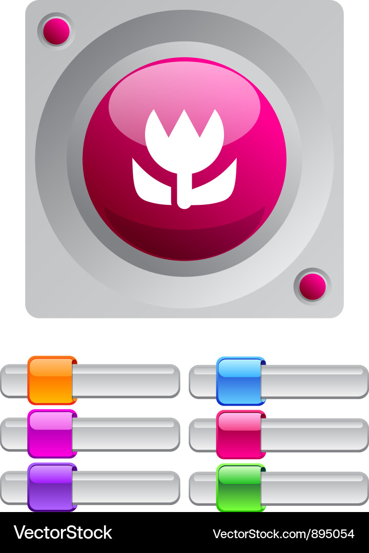 Macro color round button Vector Image