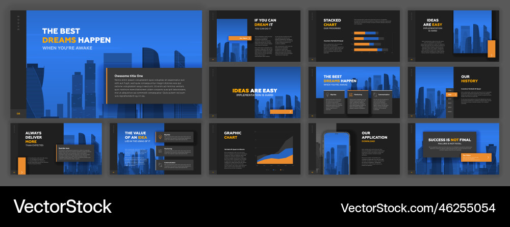 Modern Presentation Slides & Templates Vector Image