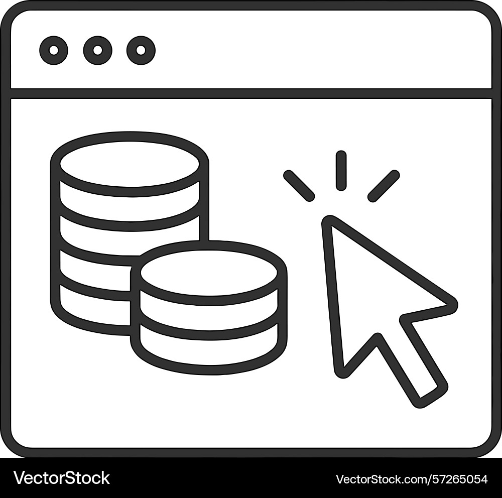 Online transaction process with cursor Online transaction process with cursor vector image