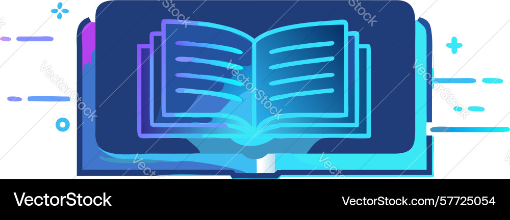 Open book with screen elements for digital Vector Image