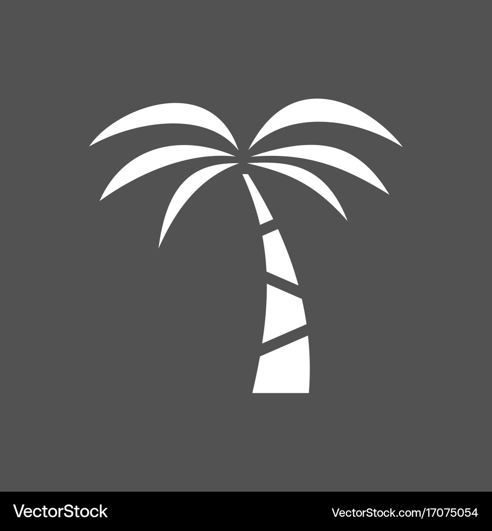 Palm tree icon on a dark background Vector Image