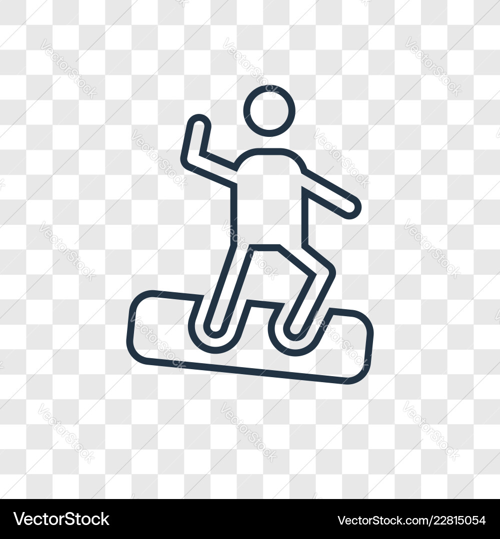Snowboard concept linear icon isolated Snowboard concept linear icon isolated Vector Image