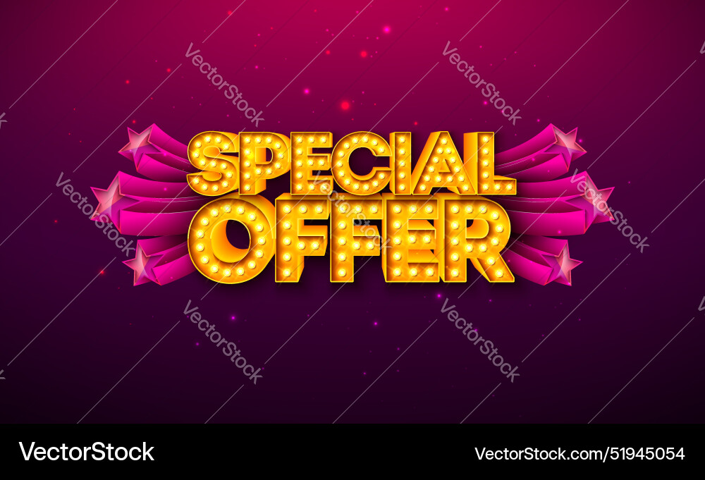 Special offer shopping day sale design with light Special offer shopping day sale design with light vector image