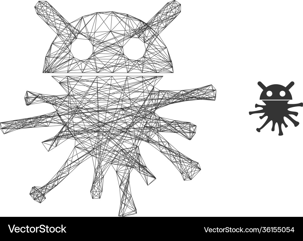 Web net virus robot icon Vector Image