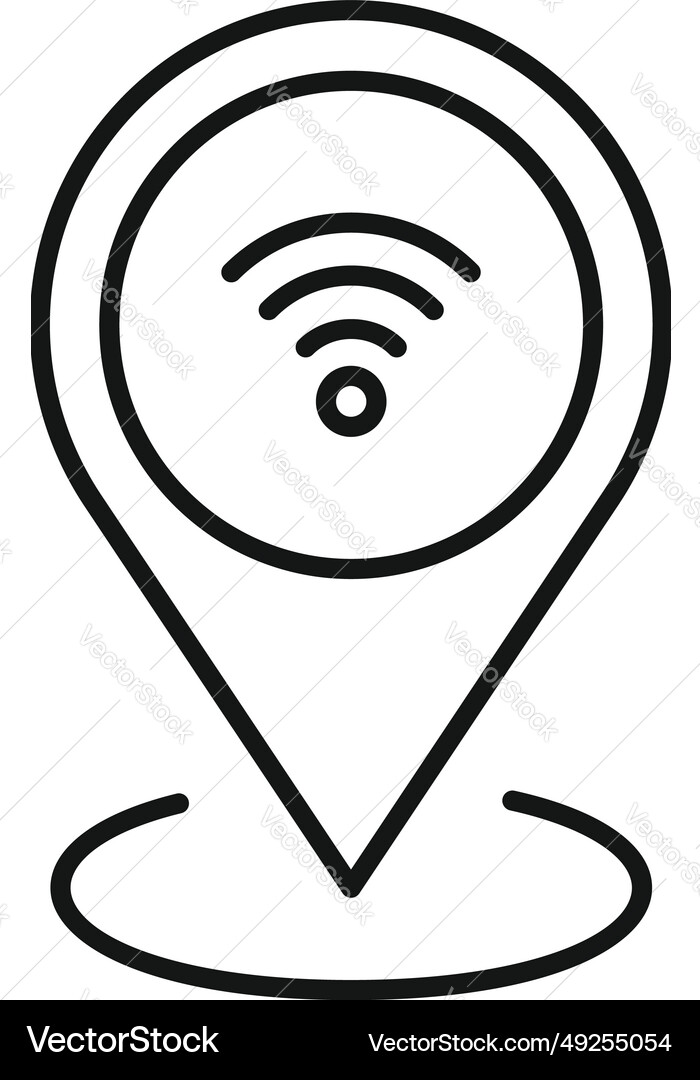 Wifi point location icon outline work data Wifi point location icon outline work data vector image