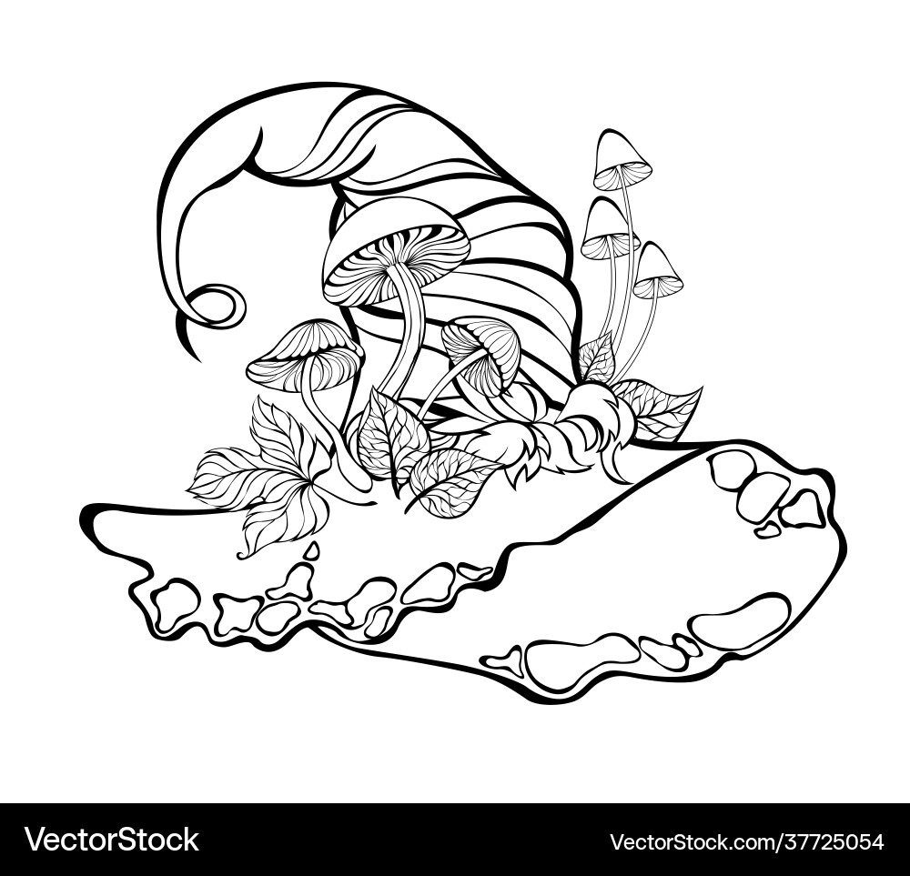 Witch's Mushroom Hat Vector Image