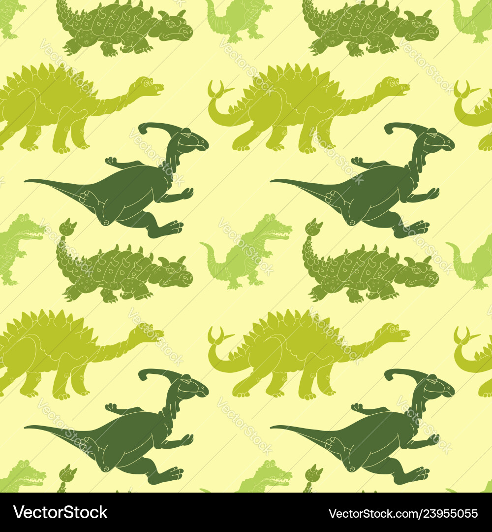 A seamless repeating pattern of dinosaurs A seamless repeating pattern of dinosaurs vector image