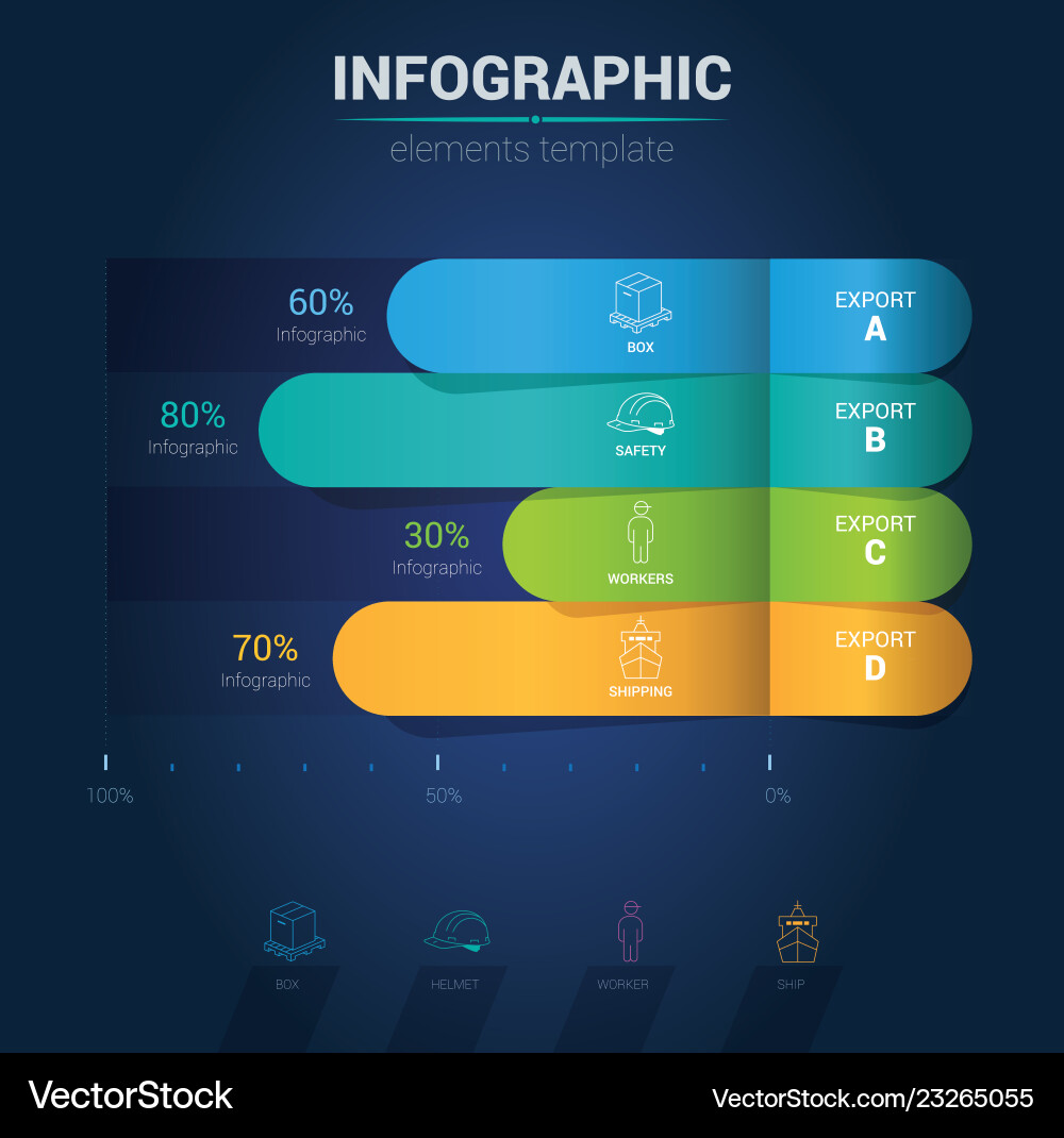 Bar Chart Elements - Data Infographic Vector Image