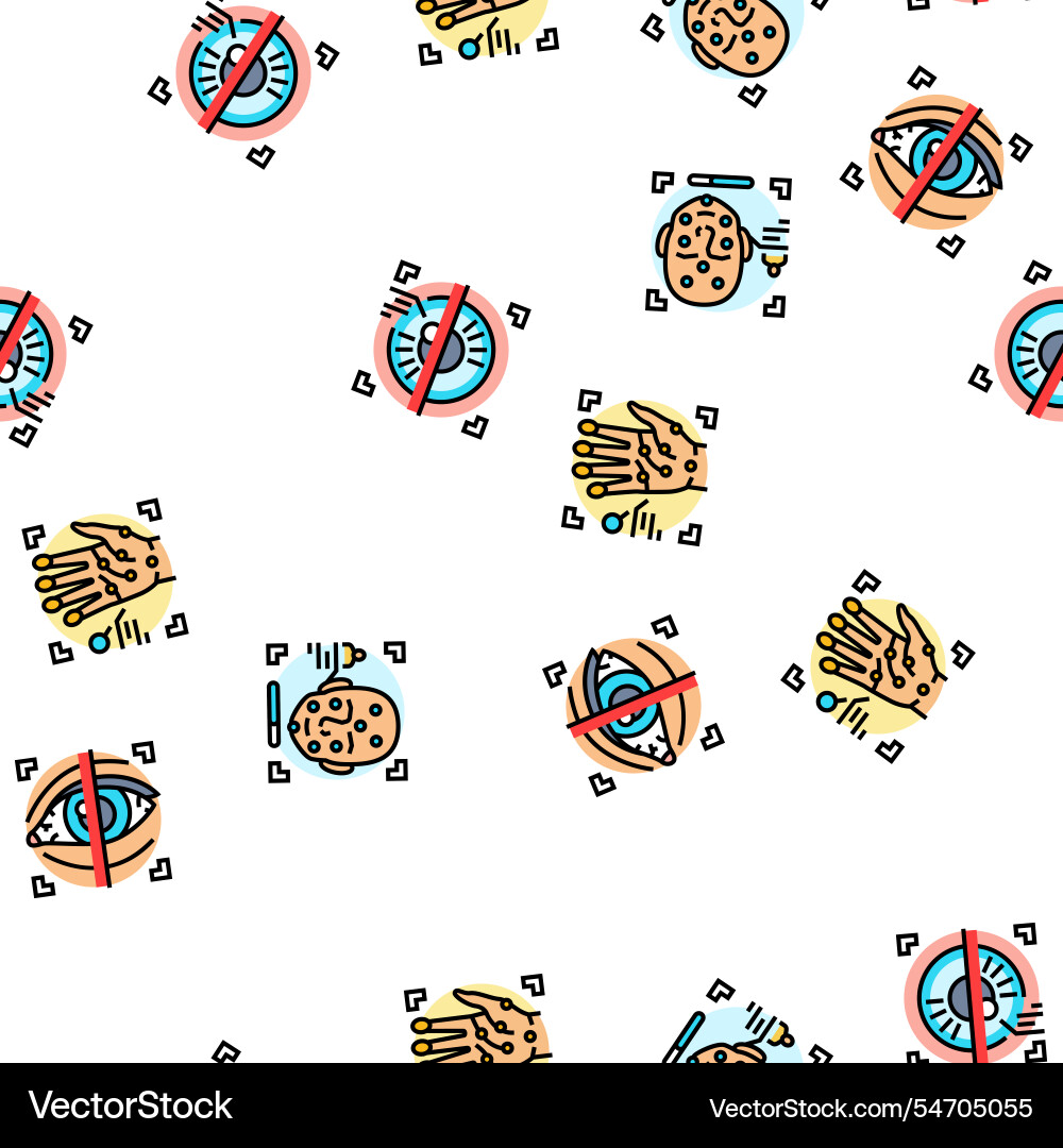 Biometric fingerprint id finger seamless pattern Biometric fingerprint id finger seamless pattern vector image