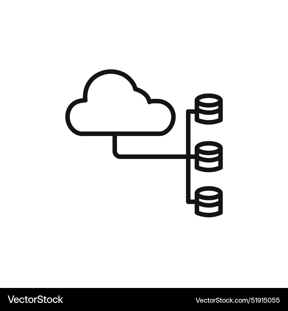 Cloud database icon set collection for web vector image