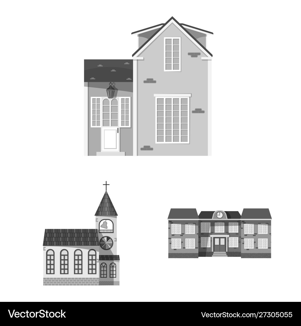 Design building and front icon Design building and front icon Vector Image