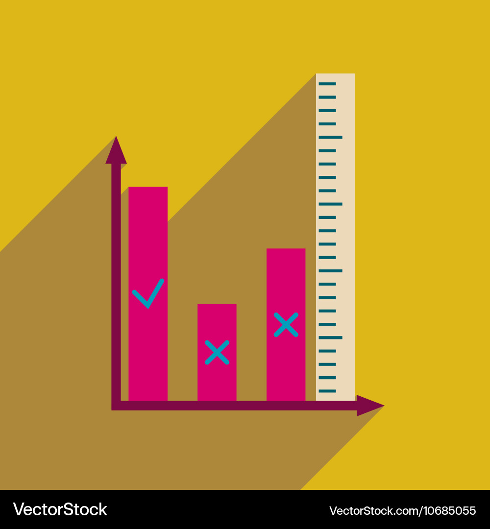 Flat web icon with long shadow graph vector image
