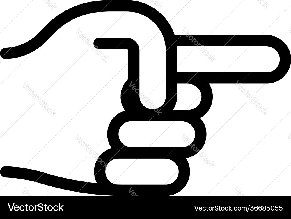 Hand gesture way direction icon outline style Vector Image