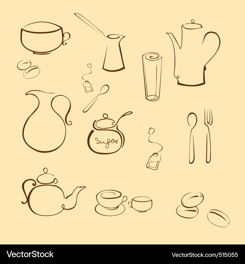 Kitchen Utensil Collection Vector Image