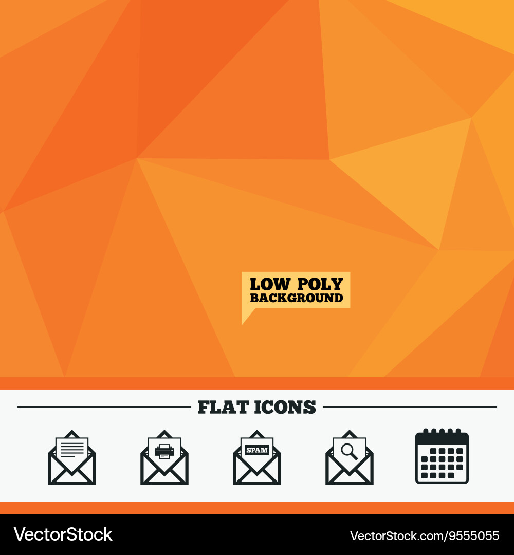 Mail envelope icons message document symbols Vector Image