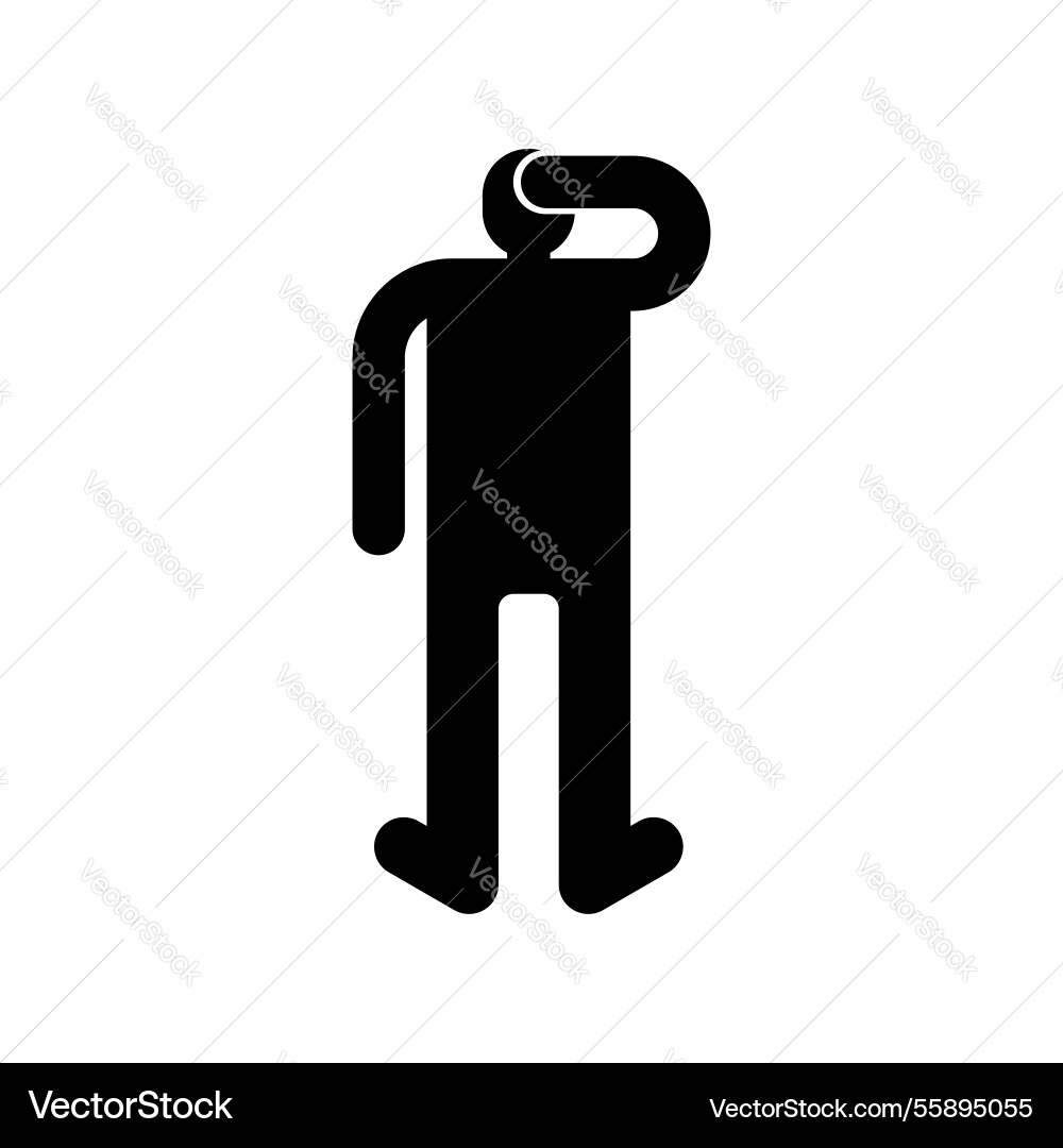 Man thinks view from back Vector Image