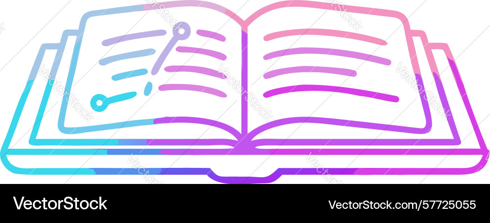 Open book with visible pages for reading study Vector Image