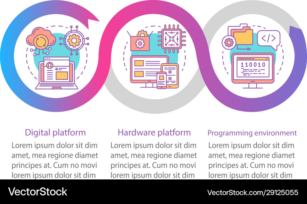 Programming environment infographic template Vector Image