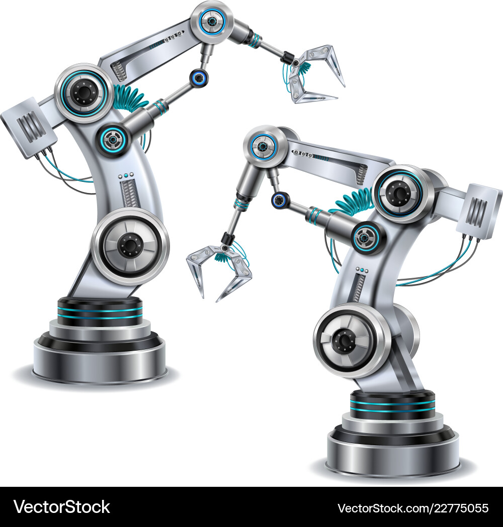 Robotic arm set vector image